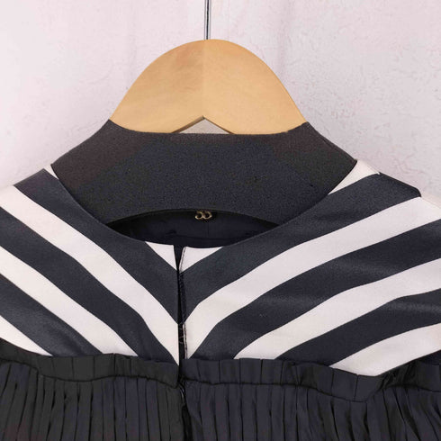 DRESS33 ストライプ コットンポリ ケープ ジャケット レディース