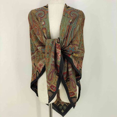 エトロ ETRO イタリア製 ウールシルク ペイズリー 大判スカーフ レディース