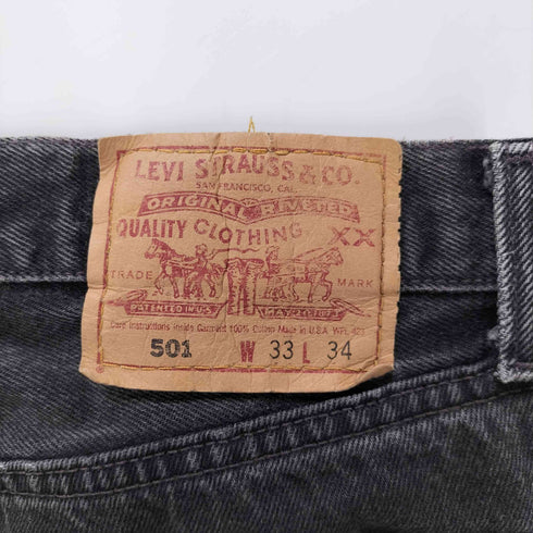 リーバイス Levis 90S USA製 501 ボタン裏 544 刻印 ブラック デニム パンツ 1996年製 メンズ W:33 L:34