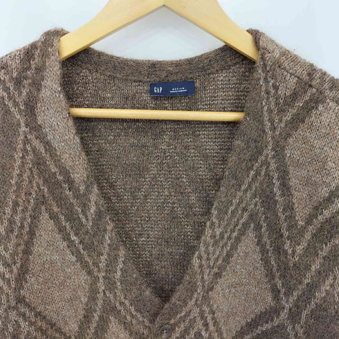 ギャップ Gap BRUSHED CARDIGAN アルパカブレンド ブラッシュド アーガイル カーディガン メンズ import:M