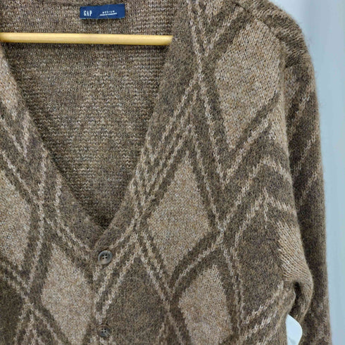ギャップ Gap BRUSHED CARDIGAN アルパカブレンド ブラッシュド アーガイル カーディガン メンズ import:M