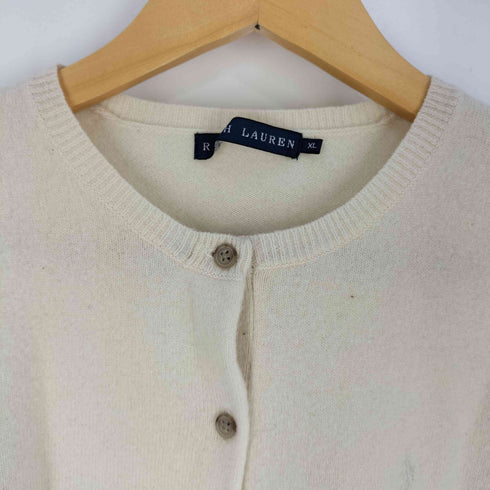 ラルフローレン RALPH LAUREN 同色ポニー ウールカシミヤ クルーネックカーディガン レディース import:XL