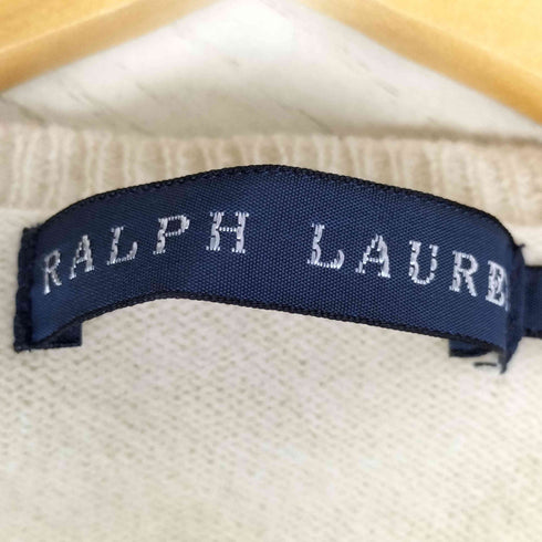 ラルフローレン RALPH LAUREN 同色ポニー ウールカシミヤ クルーネックカーディガン レディース import:XL