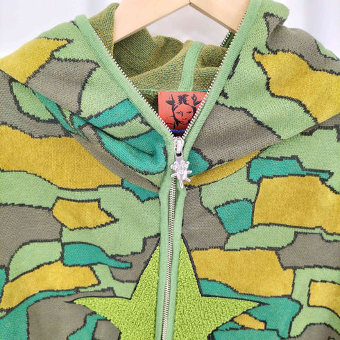 マークジェイコブス heaven by marc jacobs Gorillaz Camo 2001 Knit Zip-Up ジップアップ パーカー メンズ import:M