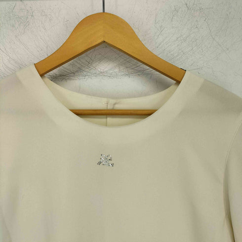 クレージュ courreges ロゴラインストーン付き バックボタンブラウス レディース 9R