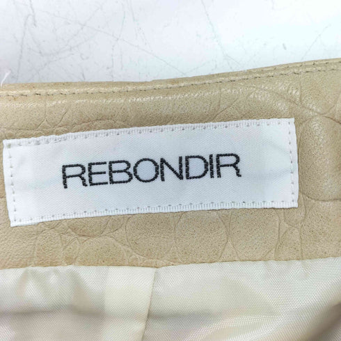 REBONDIR クロコ型押しシープレザースカート レディース