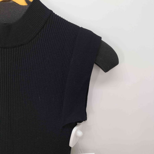 スライ SLY SLEEVELESS PLEATS HG OP ノースリーブ プリーツ ニットワンピース レディース FREE