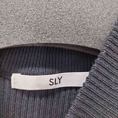 スライ SLY SLEEVELESS PLEATS HG OP ノースリーブ プリーツ ニットワンピース レディース FREE