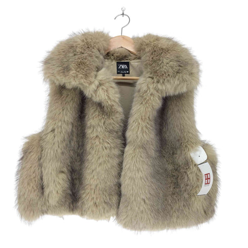 ザラ ZARA フェイクファー ベスト レディース import:L