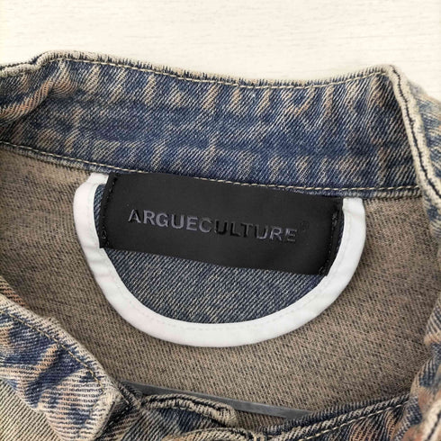ARGUECULTURE 切りっぱなしスタンドカラーデニムジャケット メンズ import:XL