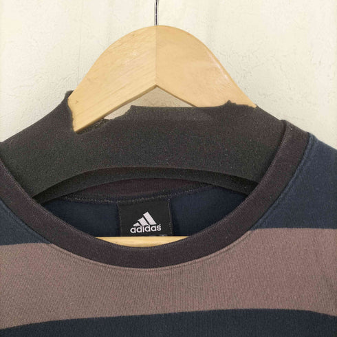 アディダス adidas 00s 万国旗タグ ロゴ刺繍 ボーダー ロングスリーブTシャツ メンズ import:M
