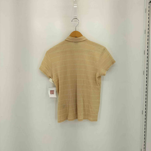 ラルフローレンゴルフ RALPH LAUREN GOLF USA製 ポニー刺繍 ボーダー スナップボタン ポロシャツ レディース import:M