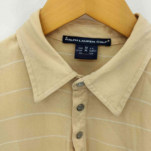 ラルフローレンゴルフ RALPH LAUREN GOLF USA製 ポニー刺繍 ボーダー スナップボタン ポロシャツ レディース import:M