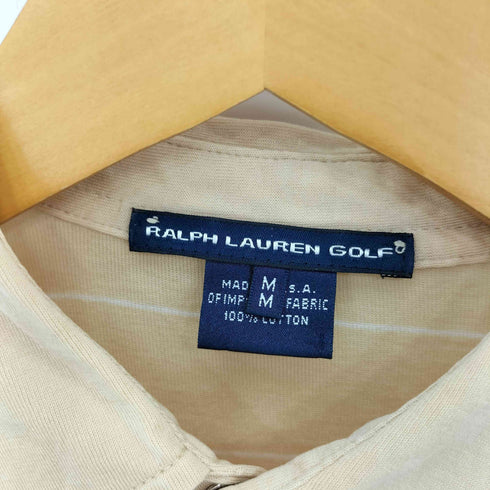ラルフローレンゴルフ RALPH LAUREN GOLF USA製 ポニー刺繍 ボーダー スナップボタン ポロシャツ レディース import:M