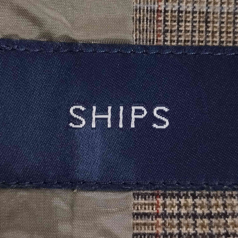 シップス SHIPS グレンチェック ノーカラージャケット レディース JPN:38