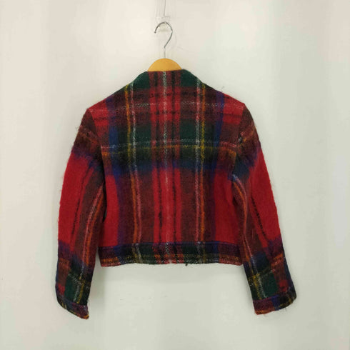ヒステリックグラマー HYSTERIC GLAMOUR 90s スコットランド製 チェック ジップ モヘアカーディガン Y2K レディース FREE