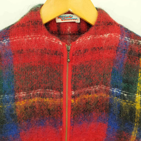 ヒステリックグラマー HYSTERIC GLAMOUR 90s スコットランド製 チェック ジップ モヘアカーディガン Y2K レディース FREE