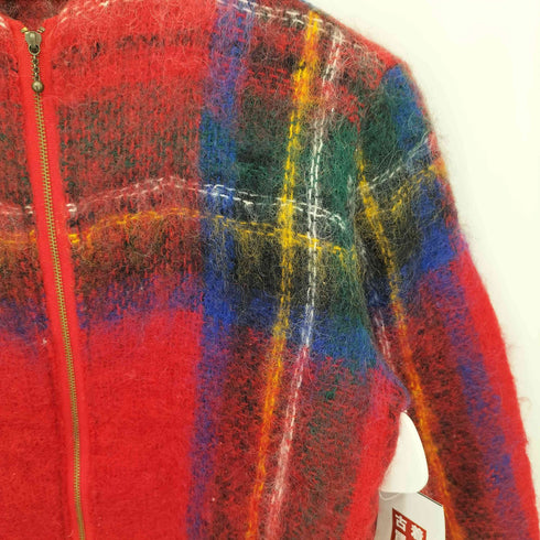 ヒステリックグラマー HYSTERIC GLAMOUR 90s スコットランド製 チェック ジップ モヘアカーディガン Y2K レディース FREE