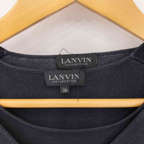 ランバンコレクション LANVIN COLLECTION ヘムレース シルク ニットカーディガン ニットベスト アンサンブル レディース 38