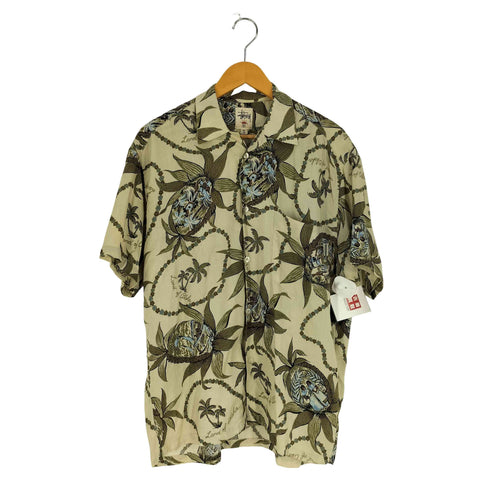 ステューシー Stussy 80S~90S 白タグ Land hawaii レーヨン アロハシャツ メンズ import:S