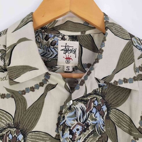 ステューシー Stussy 80S~90S 白タグ Land hawaii レーヨン アロハシャツ メンズ import:S