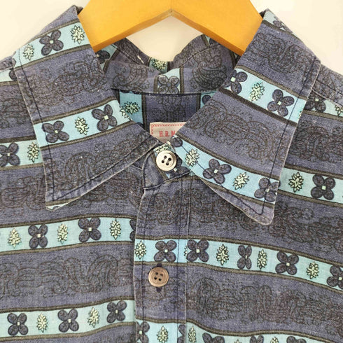 ブルーブルーハリウッドランチマーケット BLUE BLUE H.R.MARKET 花柄 レギュラーカラーシャツ メンズ