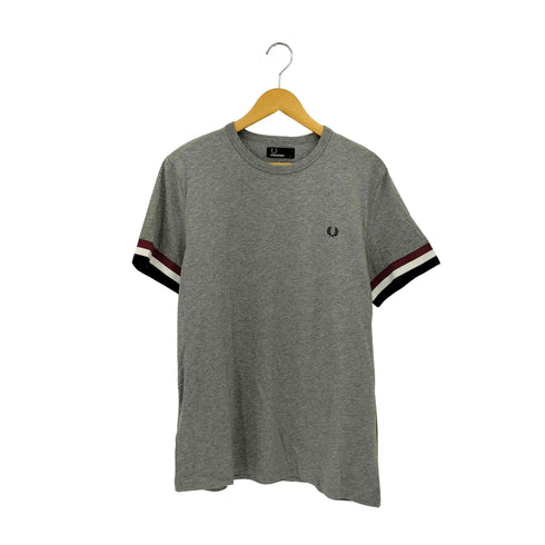 フレッドペリー FRED PERRY Striped Cuff Tee ロゴ刺繍 クルーネックTシャツ メンズ import:L