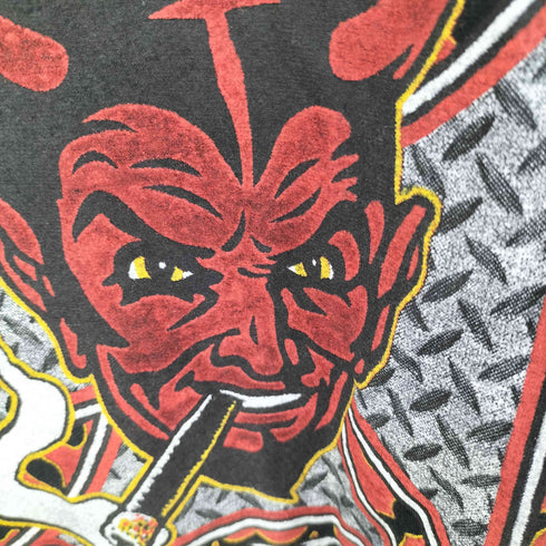 デビルプリント バイカー Tシャツ メンズ XXL
