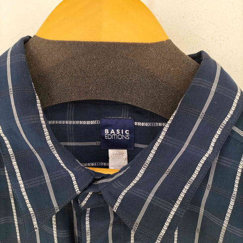 ベーシックエディションズ BASIC EDITIONS チェック レギュラーカラーシャツ メンズ import:L