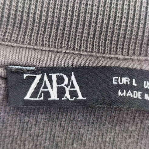 ザラ ZARA フロントプリント スミクロ クルーネックスウェット メンズ US L