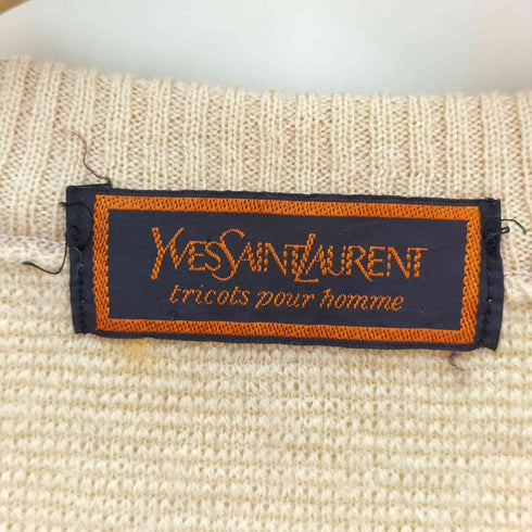 イヴサンローラン Yves Saint Laurent ysl刺しゅう vネックニット メンズ