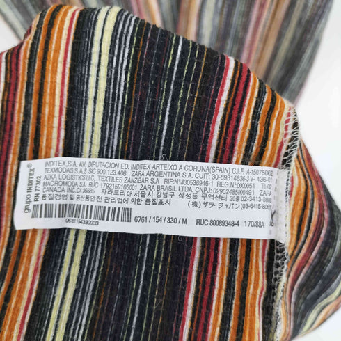 ザラ ZARA マルチカラーストライプ キャミ ワンピース レディース import:M