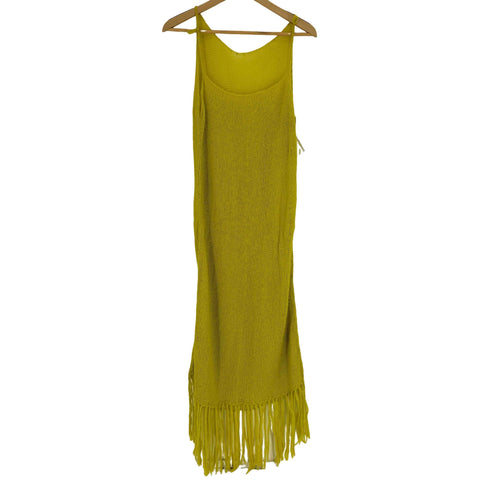 ファーファット FAFATT モヘア混 裾フリンジ ローゲージ メッシュニット ワンピース レディース FREE