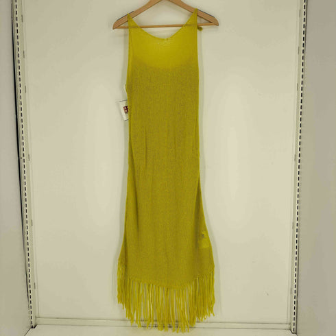 ファーファット FAFATT モヘア混 裾フリンジ ローゲージ メッシュニット ワンピース レディース FREE