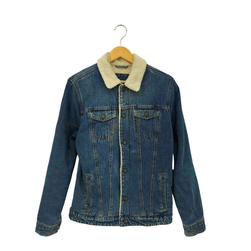 プルアンドベア PULL&BEAR 襟ボア デニム トラッカージャケット メンズ import:S