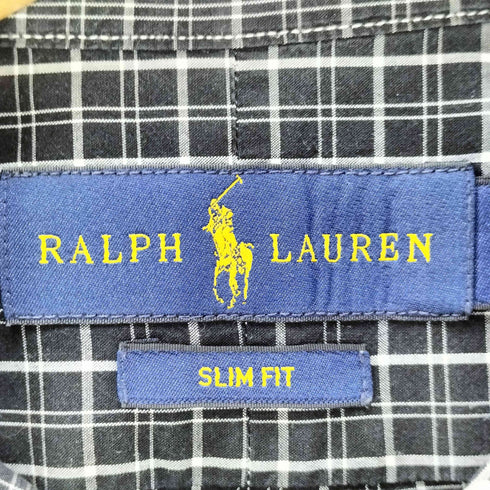 ラルフローレン RALPH LAUREN SLIM FIT ポニー刺繍 ボタンダウン チェック L/S シャツ メンズ import:M