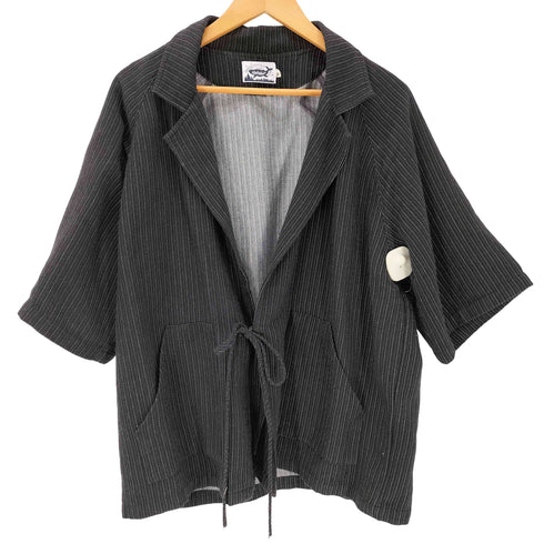 CARFARMALL シルケット加工 ピンストライプ ノッチドラペル S/S ジャケット メンズ import:M