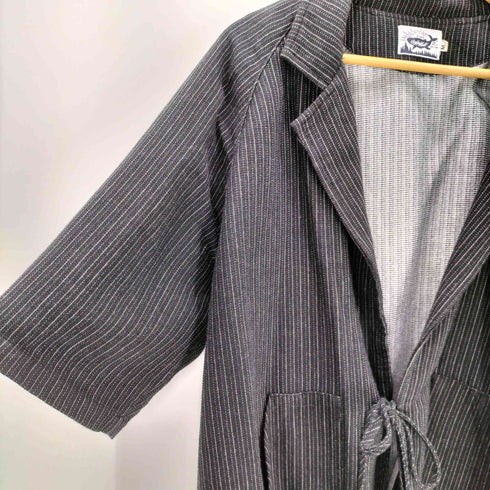 CARFARMALL シルケット加工 ピンストライプ ノッチドラペル S/S ジャケット メンズ import:M