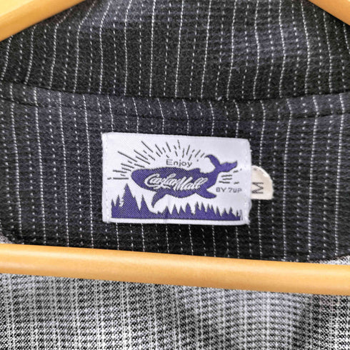 CARFARMALL シルケット加工 ピンストライプ ノッチドラペル S/S ジャケット メンズ import:M