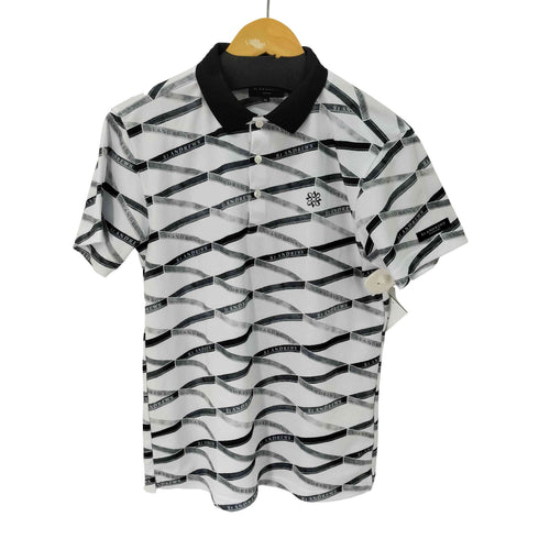 セントアンドリュース St. Andrews ダイヤプリント 総柄 ストレッチ 半袖 ポロシャツ メンズ JPN:M