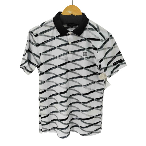 セントアンドリュース St. Andrews ダイヤプリント 総柄 ストレッチ 半袖 ポロシャツ メンズ JPN:M