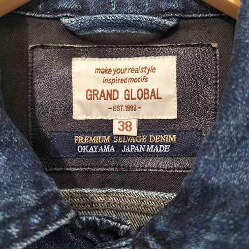 グランドグローバル GRAND GLOBAL 岡山産 デニム トラッカージャケット メンズ US:38