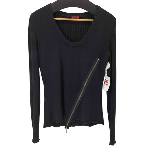 ヒューゴボス HUGO BOSS Y2K ジップデザイン リブニットセーター メンズ import:L