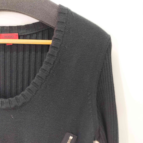 ヒューゴボス HUGO BOSS Y2K ジップデザイン リブニットセーター メンズ import:L
