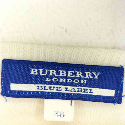 バーバリーブルーレーベル BURBERRY BLUE LABEL ロゴ刺繍 ジップアップ カーディガン レディース 38