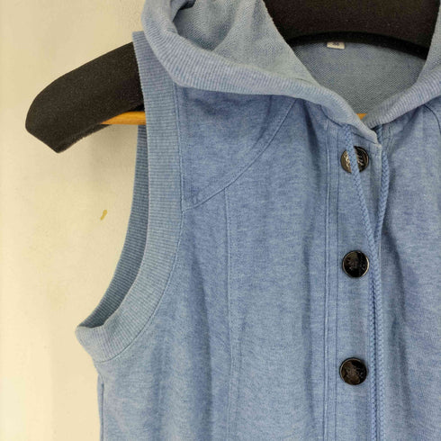 バーバリーブルーレーベル BURBERRY BLUE LABEL ロゴ刺繍 ノースリーブ フーデッドワンピース レディース 38
