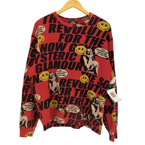 ヒステリックグラマー HYSTERIC GLAMOUR 20ss HG SOUND REVOLUTION スマイル ヒスガール プリント スウェット メンズ JPN:L