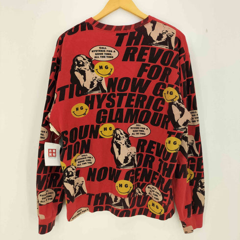 ヒステリックグラマー HYSTERIC GLAMOUR 20ss HG SOUND REVOLUTION スマイル ヒスガール プリント スウェット メンズ JPN:L