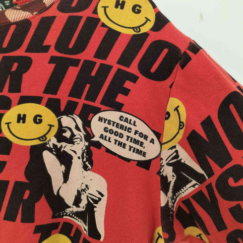 ヒステリックグラマー HYSTERIC GLAMOUR 20ss HG SOUND REVOLUTION スマイル ヒスガール プリント スウェット メンズ JPN:L