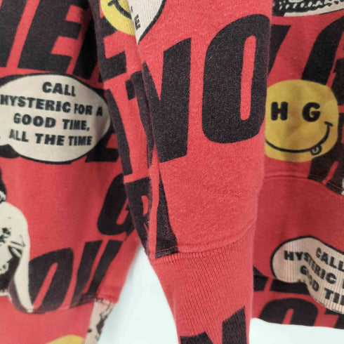 ヒステリックグラマー HYSTERIC GLAMOUR 20ss HG SOUND REVOLUTION スマイル ヒスガール プリント スウェット メンズ JPN:L